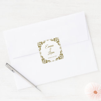 Quadrado Adesivo de casamento em argila mexicana – Papel Pi