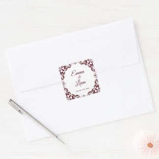 Quadrado Adesivo de casamento em argila mexicana – Papel Pi