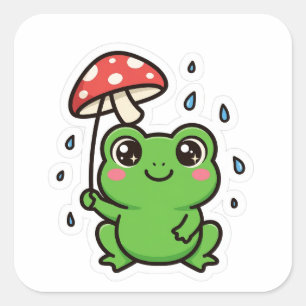 Quadrado Adesivo de chuva de cogumelo de guarda-chuva de sa
