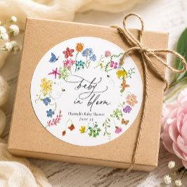 Quadrado Adesivo de Chuvinha de Bebê Bebê em Flor