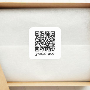 Quadrado Adesivo de Código QR Personalizado