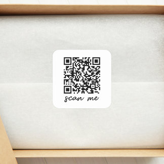Quadrado Adesivo de Código QR Personalizado