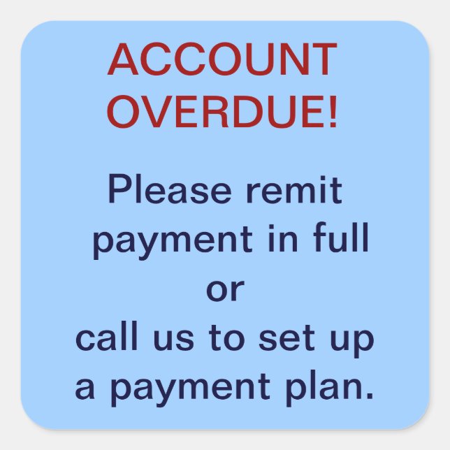 Quadrado Adesivo de Coleções de Sobrecarga de Conta (Frente)