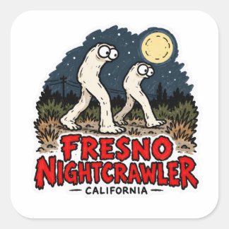 Quadrado Adesivo de Criptídeo Fresno Nightcrawler da Califó
