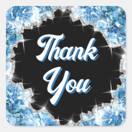 Quadrado Adesivo de cristais azuis