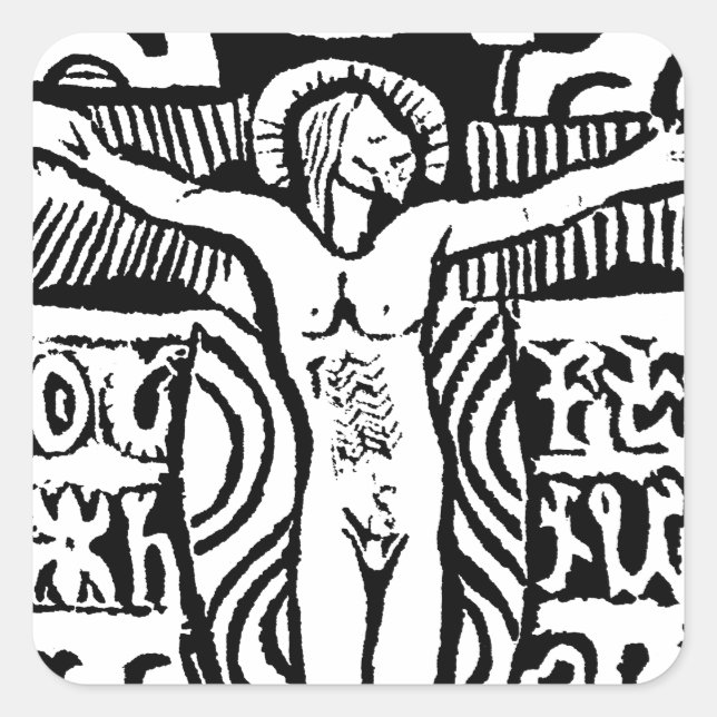 Quadrado Adesivo de Crucifixo (Frente)