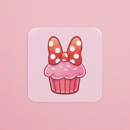 Quadrado Adesivo de Cupcake