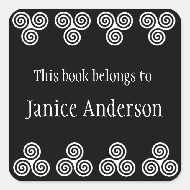 Quadrado Adesivo de Design de espirais celta (Frente)