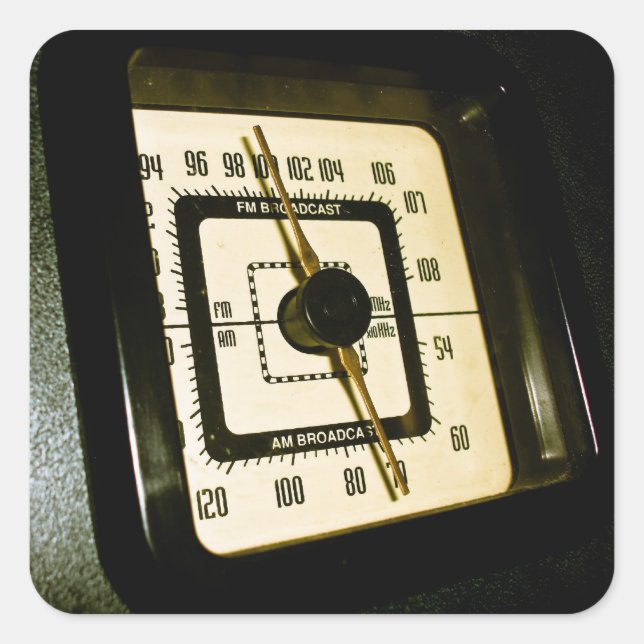 Quadrado Adesivo de Discagem de Rádio Retroativa 02 (Frente)
