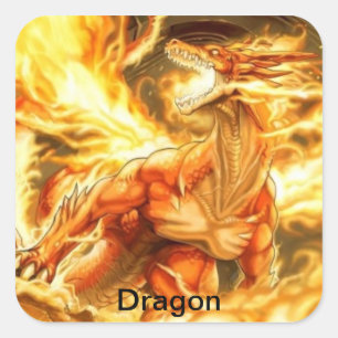 Quadrado adesivo de dragão