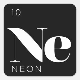 Quadrado Adesivo de Elementos de Mesa periódica // Neon