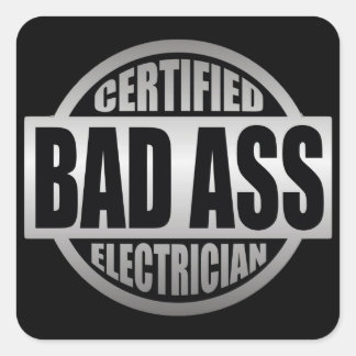 Quadrado Adesivo de eletricistas certificados