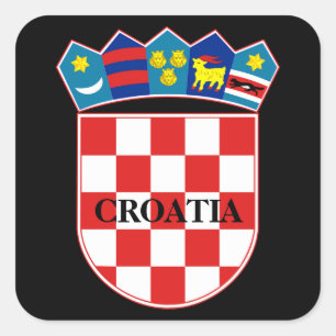Quadrado adesivo de emblema da croácia