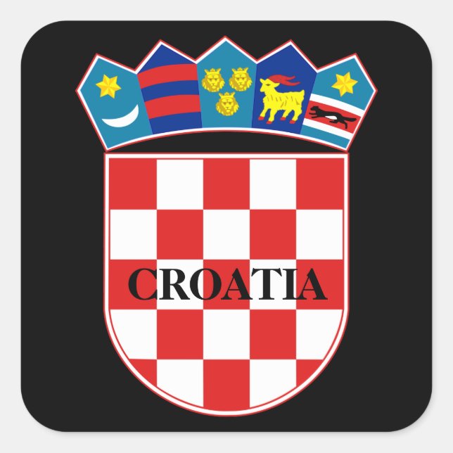 Quadrado adesivo de emblema da croácia (Frente)