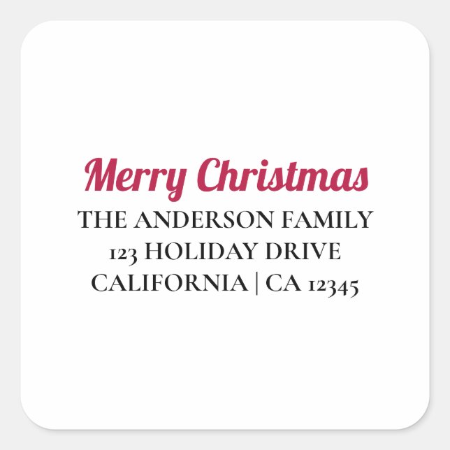 Quadrado Adesivo de Endereço de Retorno Personalizado de Fe (Frente)