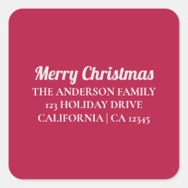 Quadrado Adesivo de Endereço de Retorno Personalizado Feliz