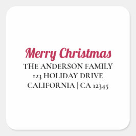 Quadrado Adesivo de Endereço de Retorno Personalizado Feliz