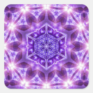 Quadrado Adesivo de energia do Hexágono Roxo