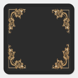 Quadrado adesivo de espiral floral do ornamentado