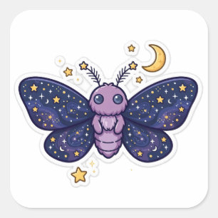Quadrado Adesivo de Estrelas da Noite do Céu da Mariposa Ce