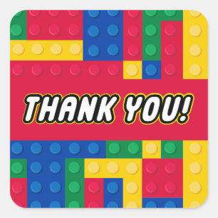 Quadrado Adesivo de Favor da Festa de Aniversário do Constr