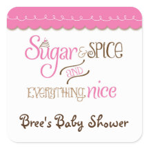 Adesivo de Favor de Festa Açúcar e Especiarias & T