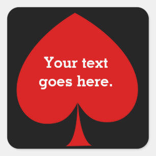 Quadrado Adesivo de favor de festa de cassino de pôquer de 