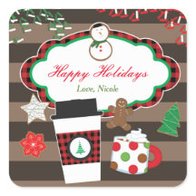 Adesivo de Favor de Natal Cocoa & Cookies