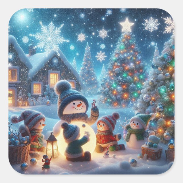 Quadrado Adesivo de férias (Frente)