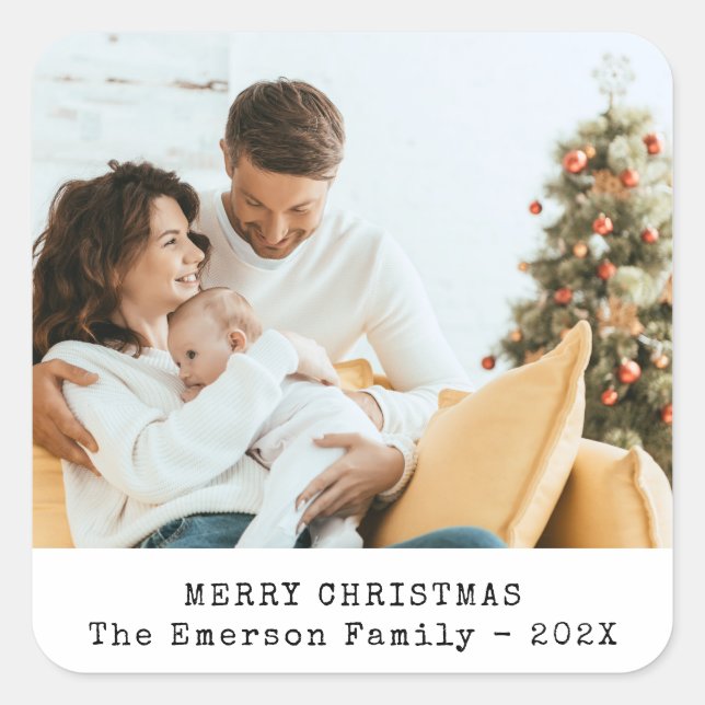 Quadrado Adesivo de Férias com Foto (Frente)