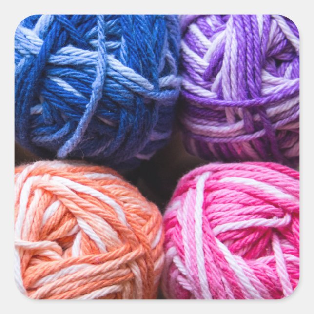 Quadrado Adesivo de fio arco-íris (Frente)