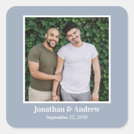 Quadrado Adesivo de Foto Casamento LGBTQ