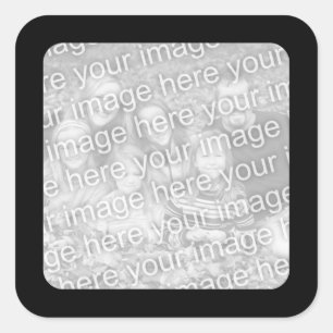 Quadrado Adesivo de fotografia de borda preta