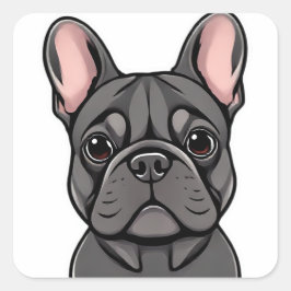 Quadrado Adesivo de French Bulldog Fofo | Frenchie Adorável
