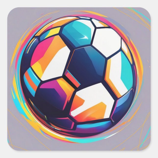 Quadrado Adesivo de futebol (Frente)
