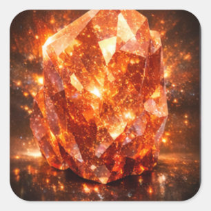 Quadrado Adesivo de gema de cobre Sunstone Spark