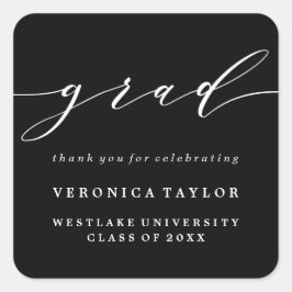 QUADRADO ADESIVO DE GRADUAÇÃO DE CALIGRAFIA MINIMALISTA SIM