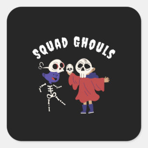 Quadrado Adesivo de Halloween Squad Ghouls - Assustador Fof