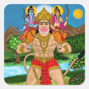 Quadrado Adesivo de Hanuman