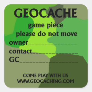 Quadrado Adesivo de identificação de geocache