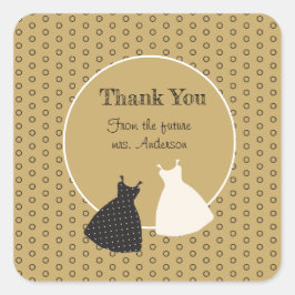 Quadrado Adesivo de Ilustração de Chá de Panela Fofo