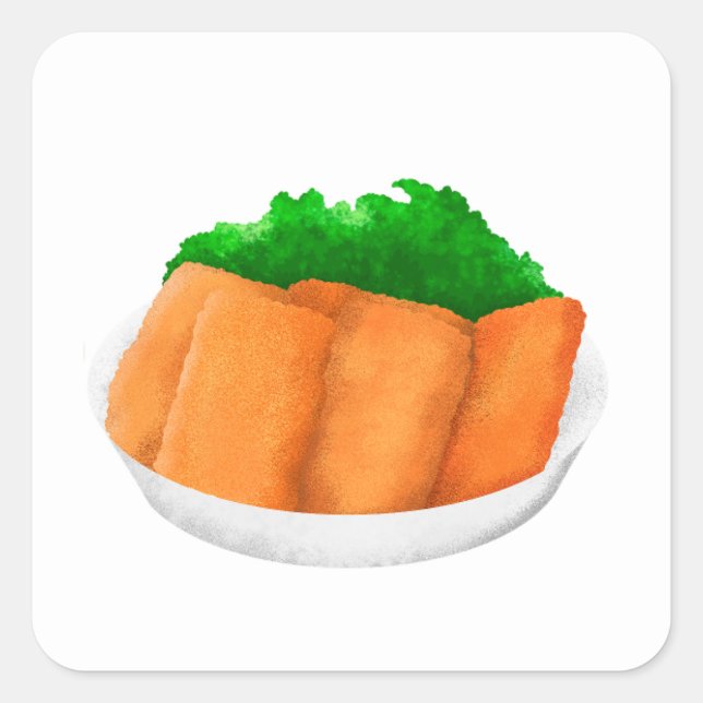 Quadrado Adesivo de imagem de rótulo de alimentos (Frente)