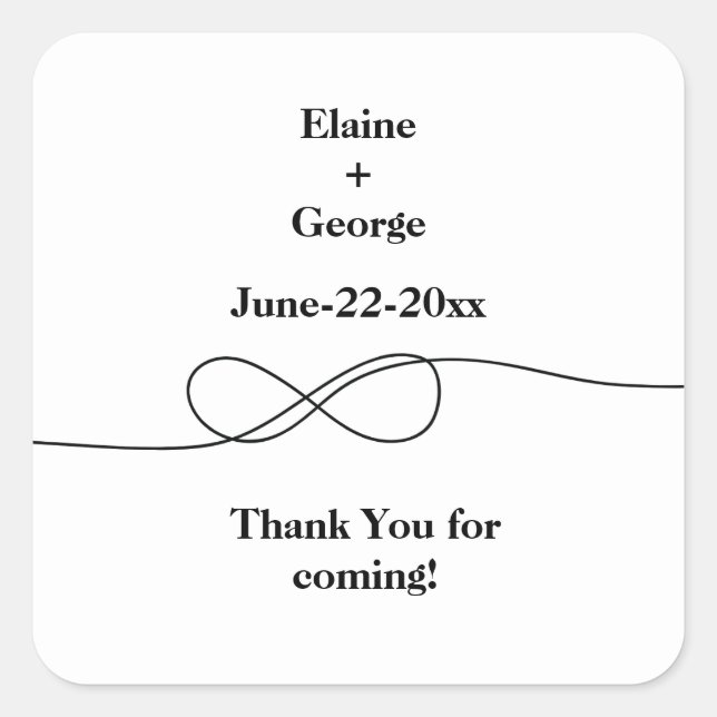 Quadrado Adesivo de Infinidade Branco e Preto (Frente)