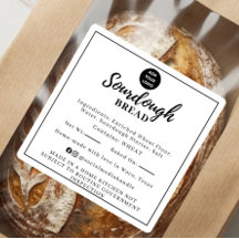 Adesivo de Ingrediente de Sourdough Branco Cottage
