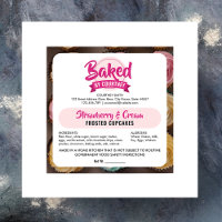Adesivo de Ingredientes da Padaria Rosa na Moda da