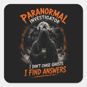 Quadrado Adesivo de Investigador Paranormal Não Persigo Esp