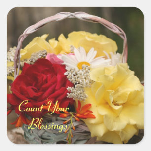 Quadrado Adesivo de jardim Rose Bouquet