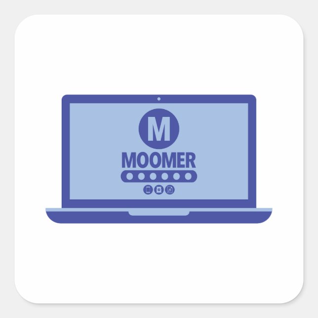 Quadrado Adesivo de Login Moomer (Frente)