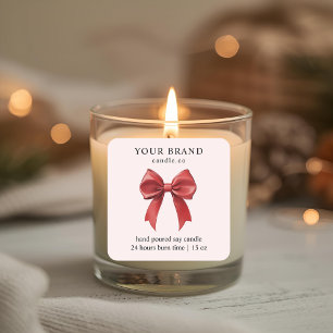 Quadrado Adesivo de Logo de Negócio de Velas Personalizadas