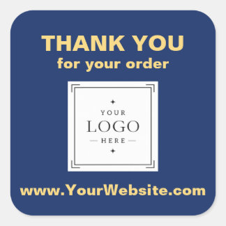 Quadrado Adesivo de Logotipo Personalizado Obrigado Pelo Se